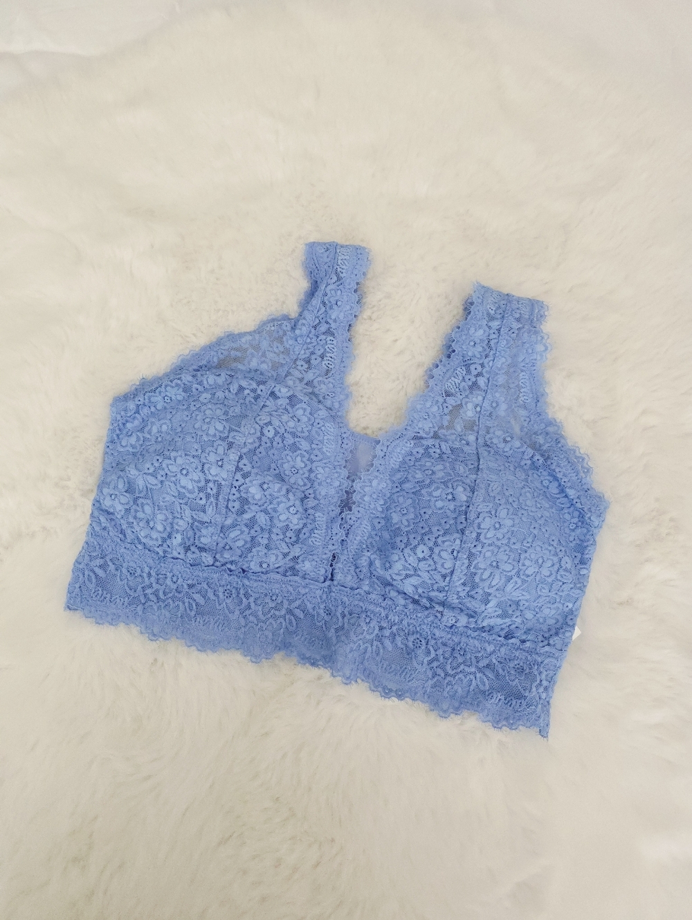AERIE💙 Eyelash Lace Padded Plunge Bralette SIZE XL/DD - Picture 7 of 9